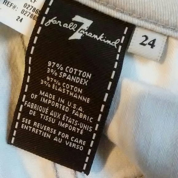 🦋 7FAM Floral Skinny Crop Jeans size 24x28 - Picture 7 of 8